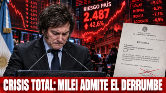 Javier Milei con gesto de preocupación tras admitir la crisis económica oficial