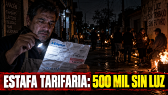 Comerciante del conurbano revisando alimentos descompuestos durante el apagón en el conurbano